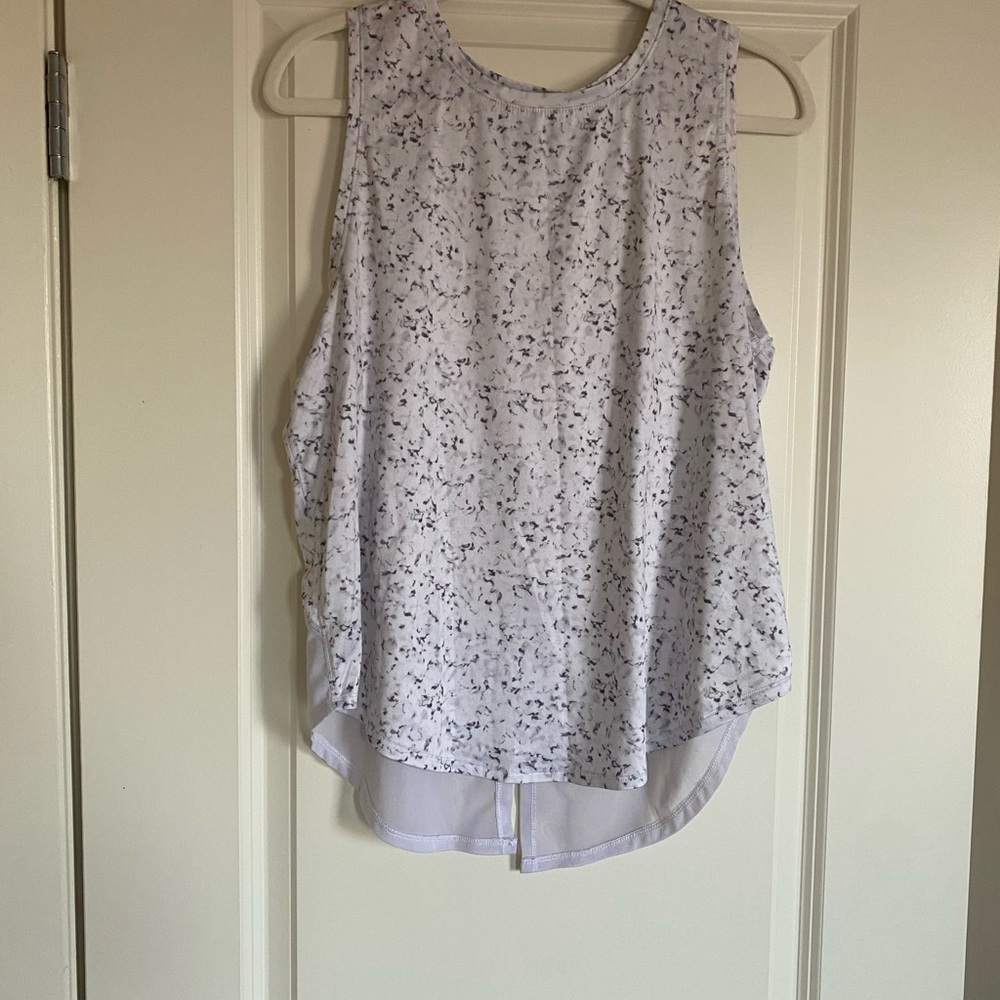 White patterned workout tank